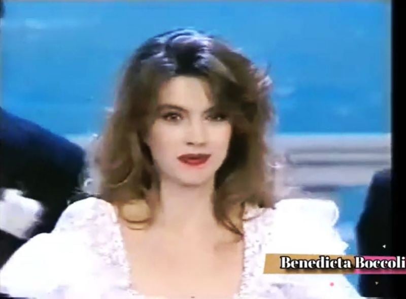 Benedicta Boccoli in a still from the television show 