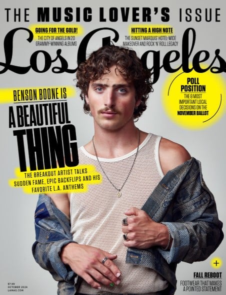 Benson Boone on the cover of a magazine