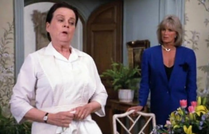 Betty Harford (left) in a still from the television show