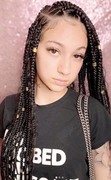 Bhad Bhabie while wearing box braids