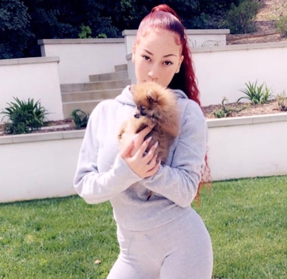 Bhad Bhabie posing with her pet