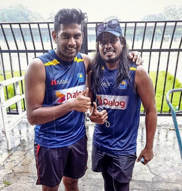 Bhanuka with his personal trainer Nigel Aaron