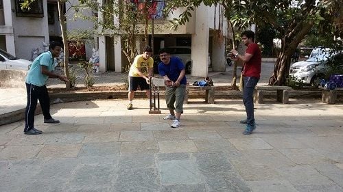 Bharat Ganeshpure playing cricket