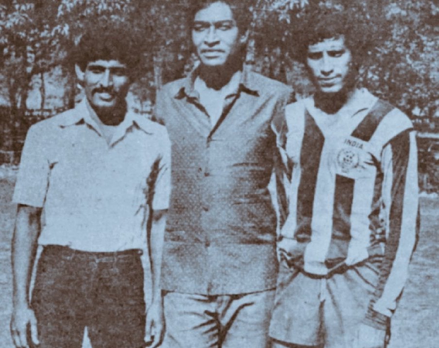 Bhaskar Ganguly, Peter Thangaraj, and Atanu Bhattacharya (left to right) when he played for Madras Regimental Centre (MRC)