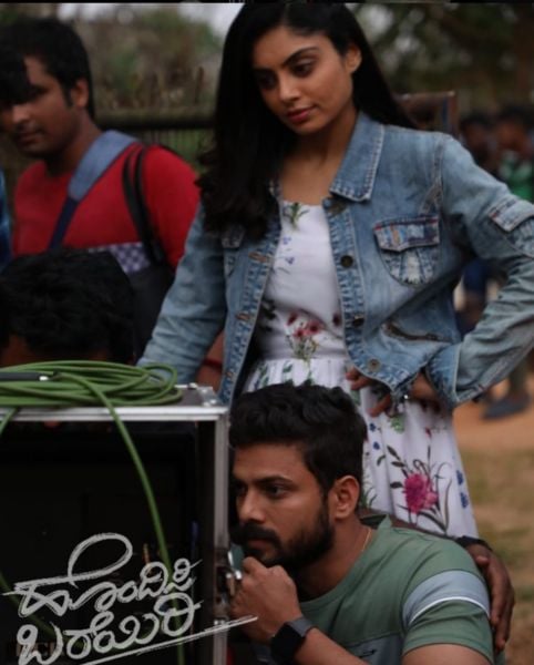 Bhavvana Rao on the sets of the Kannada film titled