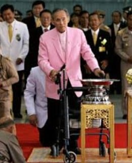 Bhumibol Adulyadej after being discharged from hospital