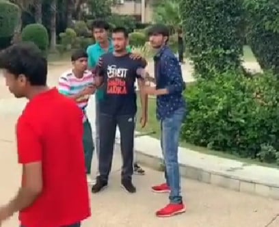 Bhupender Rawat (in black) in a still from the series Meri IIT Wali Girlfriend (2017)