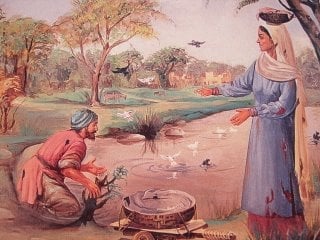 Bibi Rajni returned near the pool and saw her husband was cured