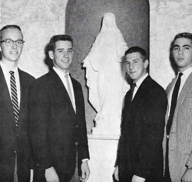 Biden (second from the left) while he was at the Archmere Academy