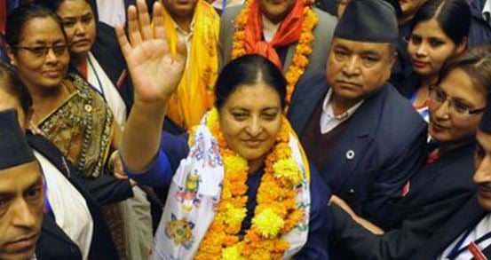 Bidya Devi Bhandari during a political rally