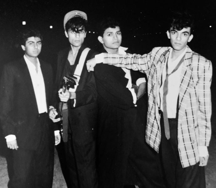 Bilal Maqsood (second from left) with all the other founding members of the band named 