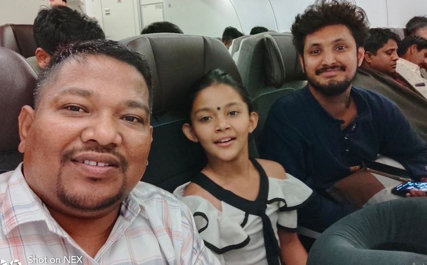 Binita Chetry with her father and mentor (right) going for Britain