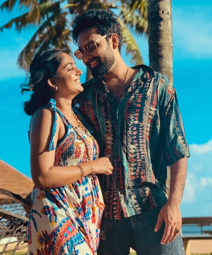 Binny Sebastian with her husband