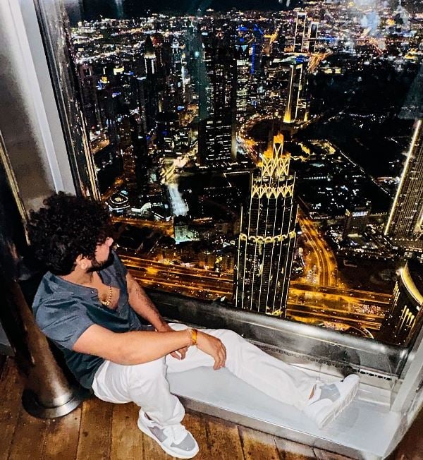 Biru Kataria enjoying a beautiful view in Dubai