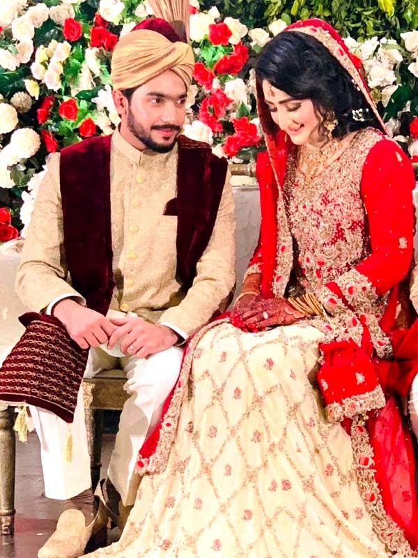 Bismah Maroof with her husband Abrar Ahmed