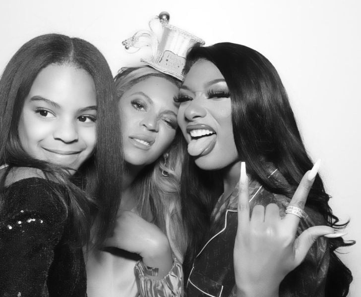 Blue Ivy Carter with Beyoncé and Megan Thee Stallion