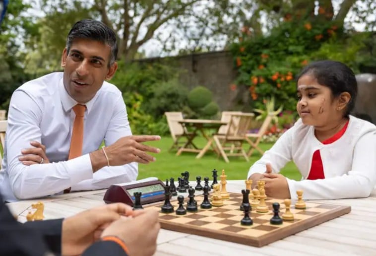 Bodhana Sivanandan, while playing chess with Rishi Sunak