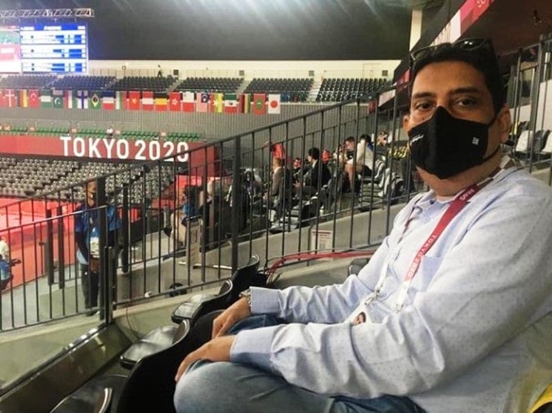 Boria Majumdar during the 2020 Tokyo Olympics