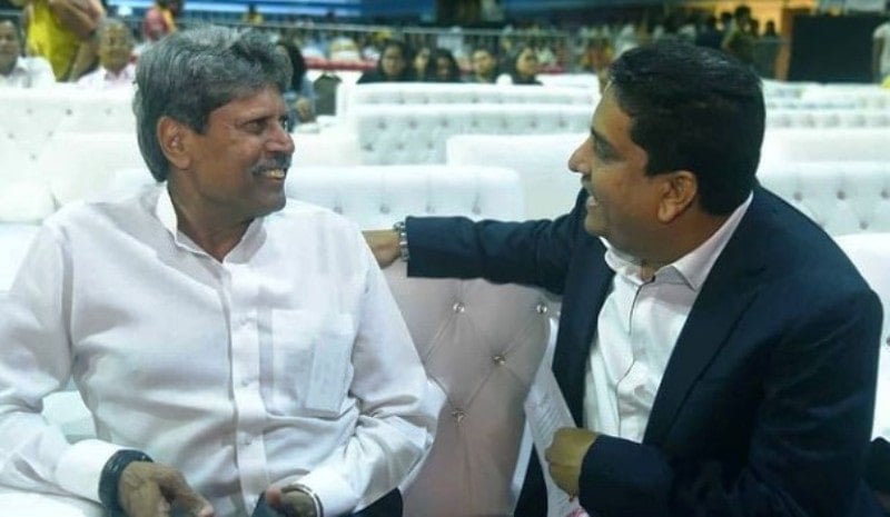 Boria Majumdar with Kapil Dev