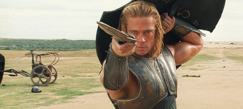 Brad Pitt in a still from Troy