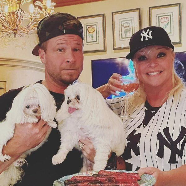 Brian Littrell and Leighanne Littrell with their pets