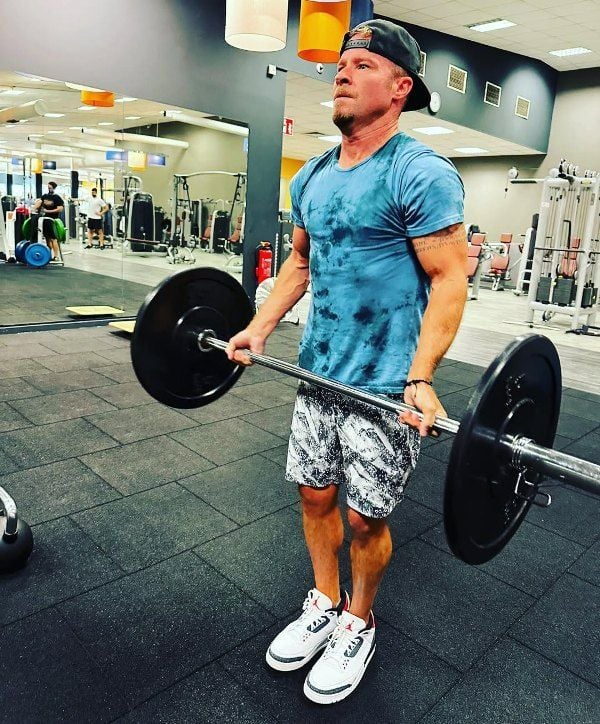 Brian Littrell while working out at a gym