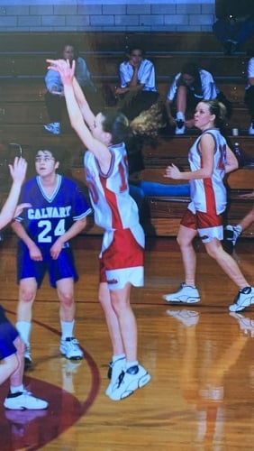 Britt Lower playing basketball