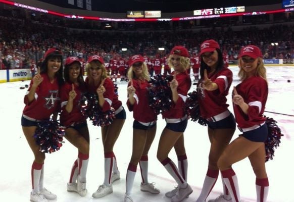 Brooklyn Rivera (second from the right) as part of the Ice Angels