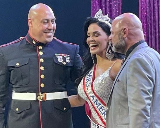 Brooklyn Rivera with her family after winning the Mrs America title