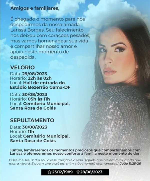 Burial information of Larissa Borges