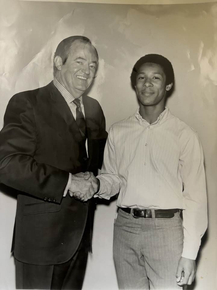 Byron Barnett (right) during his middle school years
