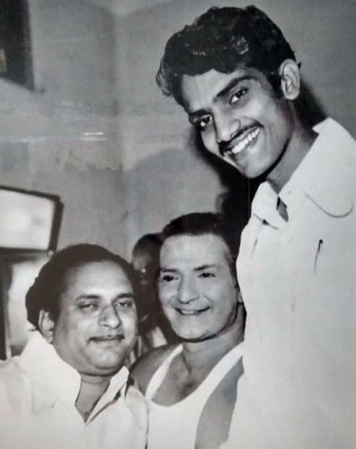 C. Aswani Dutt at the age of 24 on the sets of his film