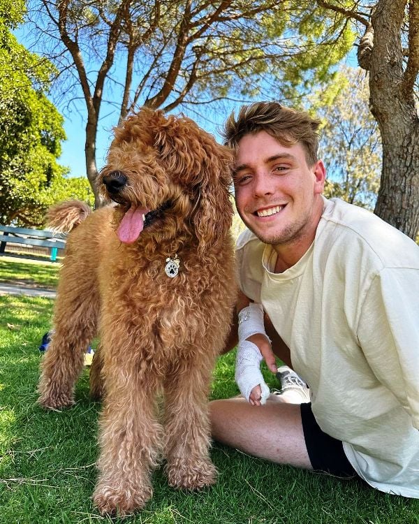 Cameron Green with his dog