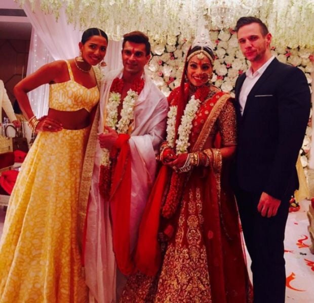 Candice and Drew with Bipasha and Karan Singh Grover