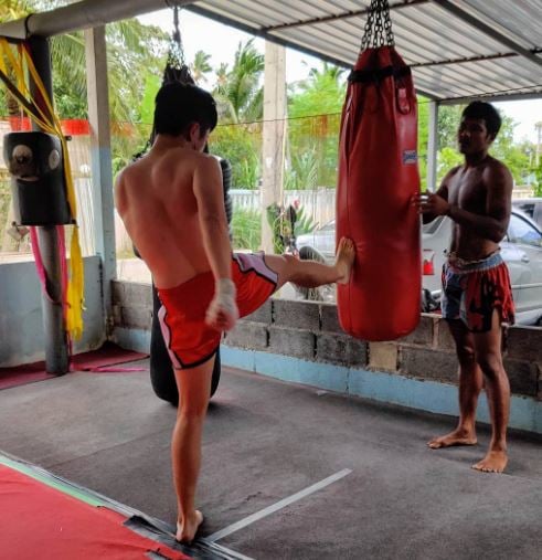 Carl Pei practicing MMA