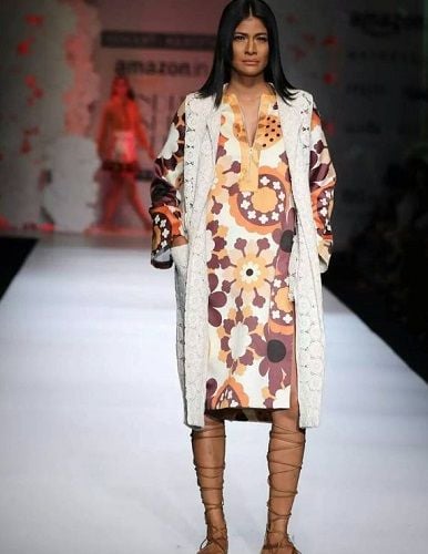 Carol Gracias in a fashion show