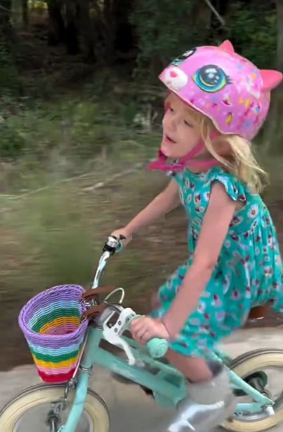Carolina Dorothy Trump while riding a cycle