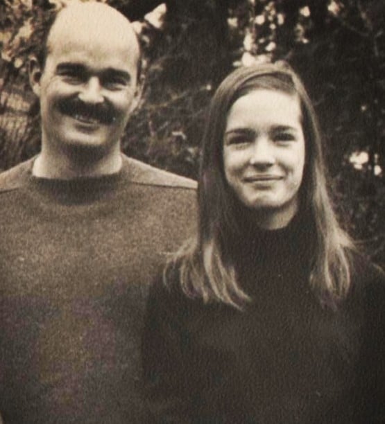 Cecile Richards with her father during the Vietnam War period