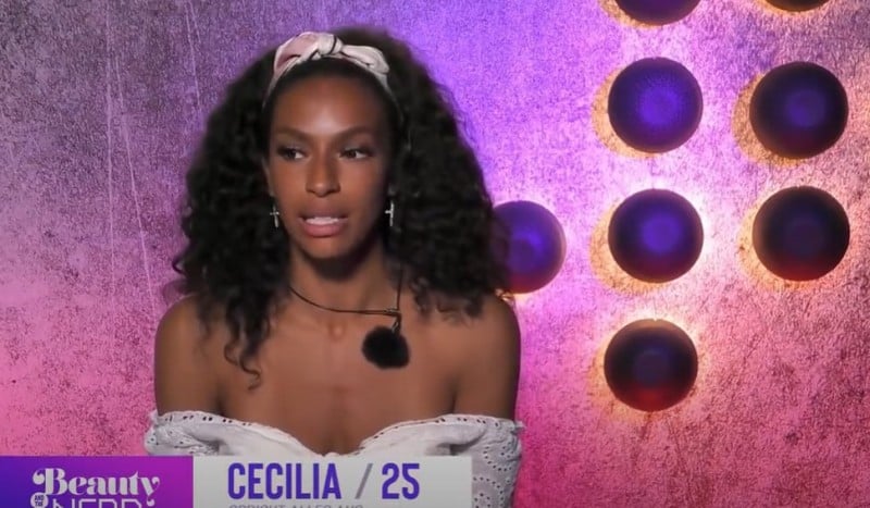 Cecilia Asoro with Markus in a still from the German reality show Beauty &amp; the Nerd?