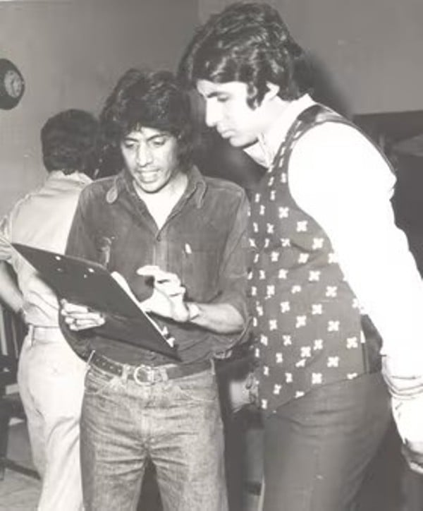 Chandra Bahot with Amitabh Bachchan for the shoot of the 1978 cult classic film Don