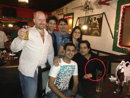 Chandrachur Singh with a glass of alcohol