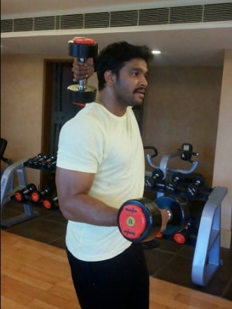 Chandrakanth working out at a gym
