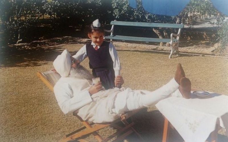 Charan Singh Grewal with his nephew Gurinder Singh Dhillon as a young boy