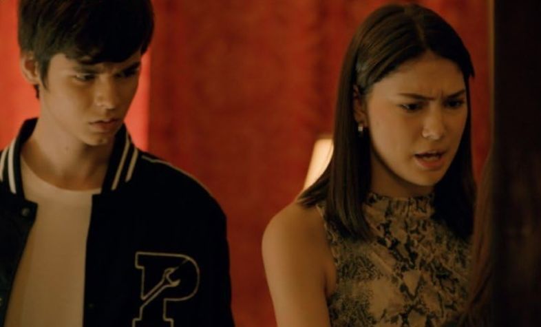 Charlie Fleming (right) in a scene from the series The Widow