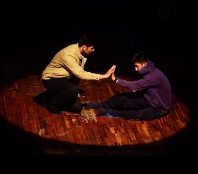 Chayan Chopra (left) performing in a theatre drama