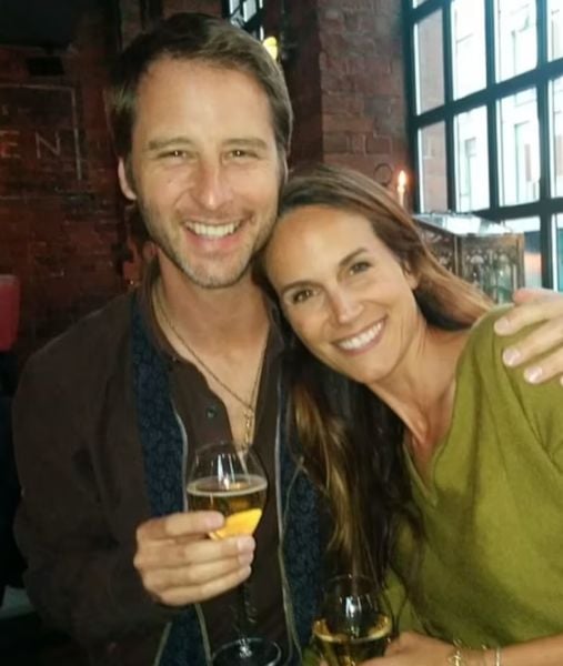 Chesney Hawkes drinking wine with his wife