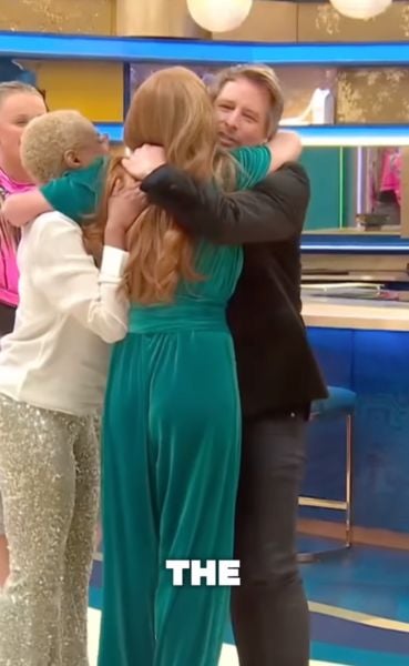 Chesney Hawkes (extreme left) in a still from the twenty-fourth series of the British TV reality game show titled 