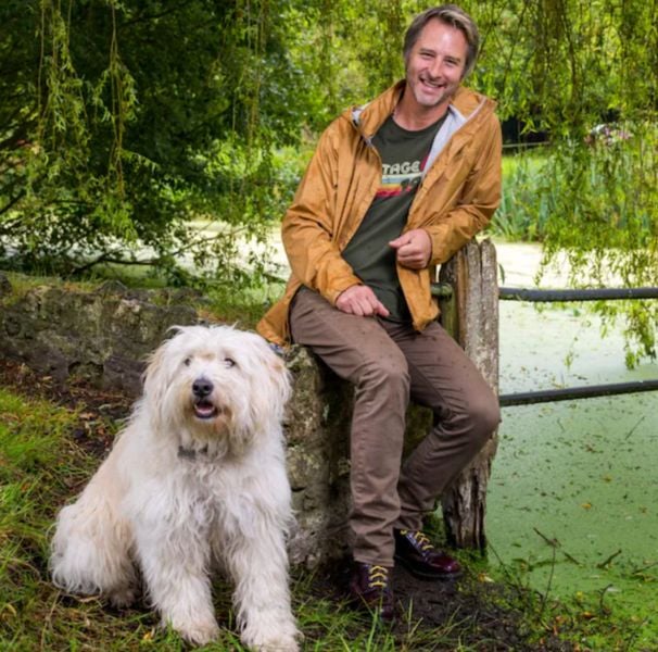 Chesney Hawkes with his pet dog Finn