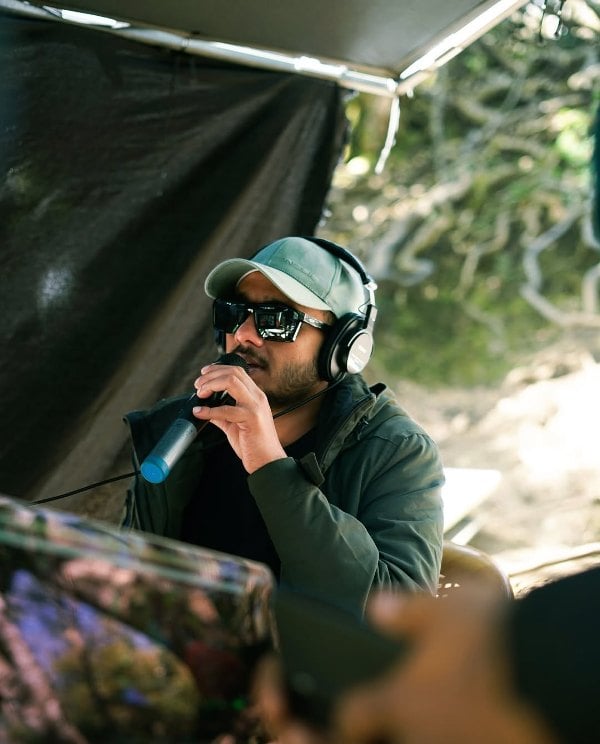 Chidambaram S. Poduval during the shoot of 