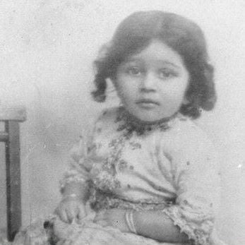 Childhood image of Surayya Tayabji
